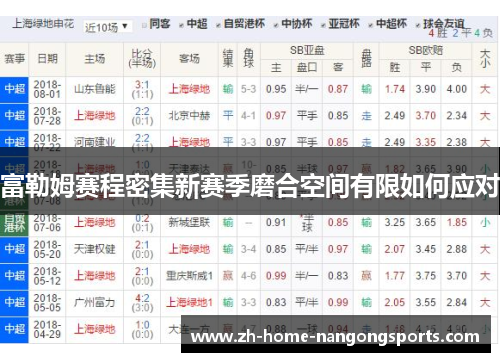 富勒姆赛程密集新赛季磨合空间有限如何应对